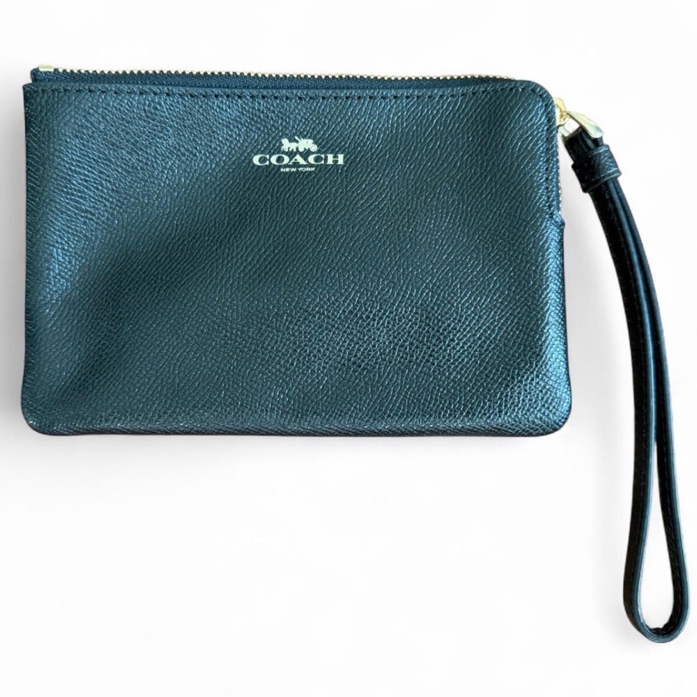 Coach Corner Zip Wristlet Black